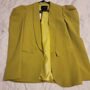 Nasty gal green puff sleeve blazer M